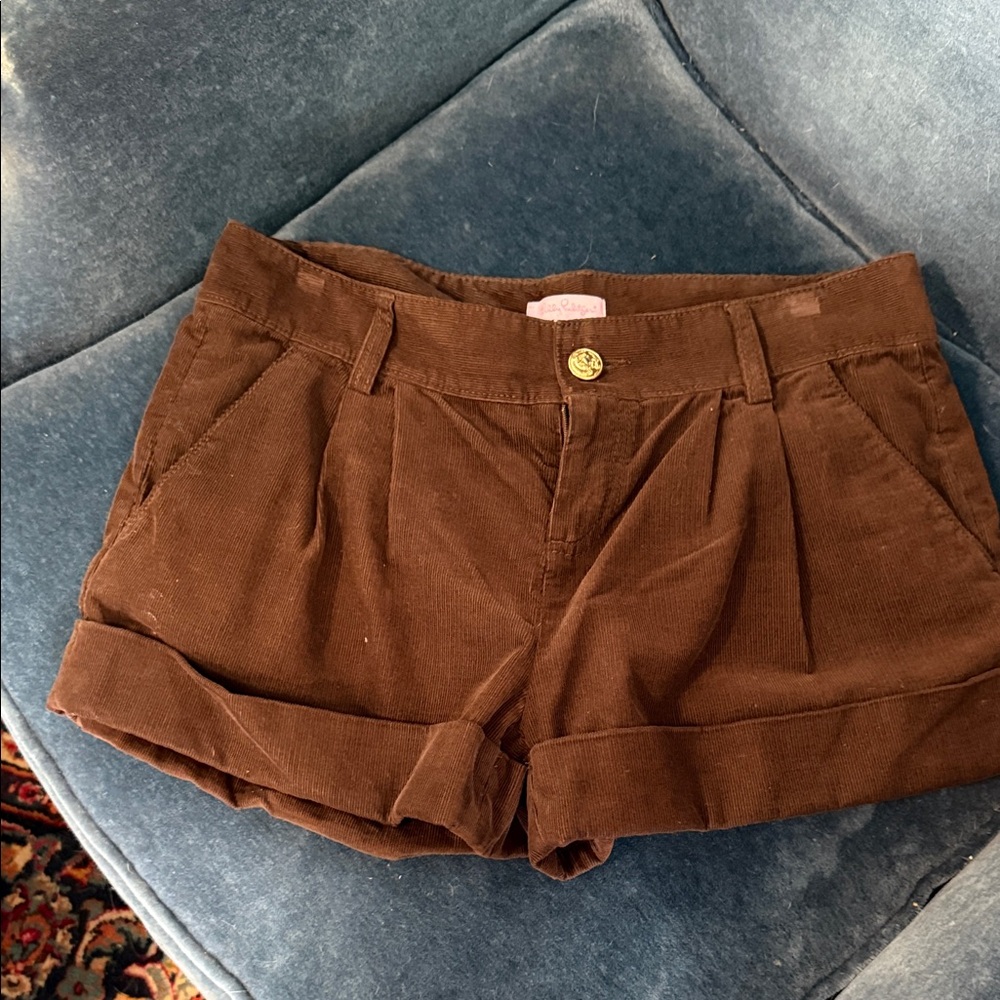 Lilly Pulitzer Brown Corduroy High-Waist Shorts